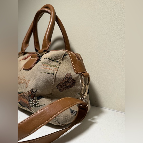 Signare Equestrian Horse Riding Brown Leather Travel Bag - Picture 5 of 11